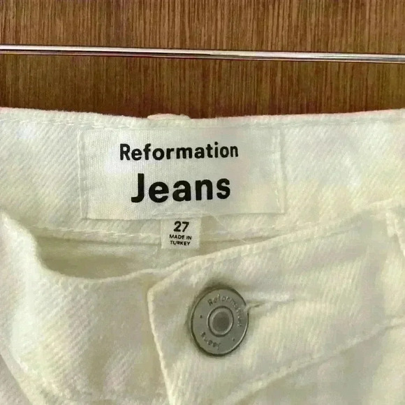 Reformation Cowboy High Rise Straight Jeans in White - Picture 4 of 4